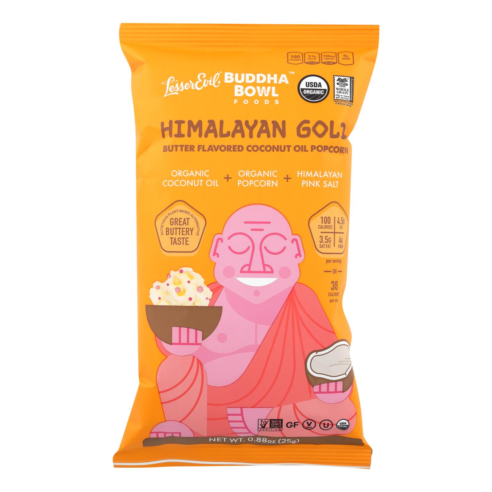 Lesser Evil Popcorn, Buddha Bowl Foods, Case Of 18, .88 Oz.