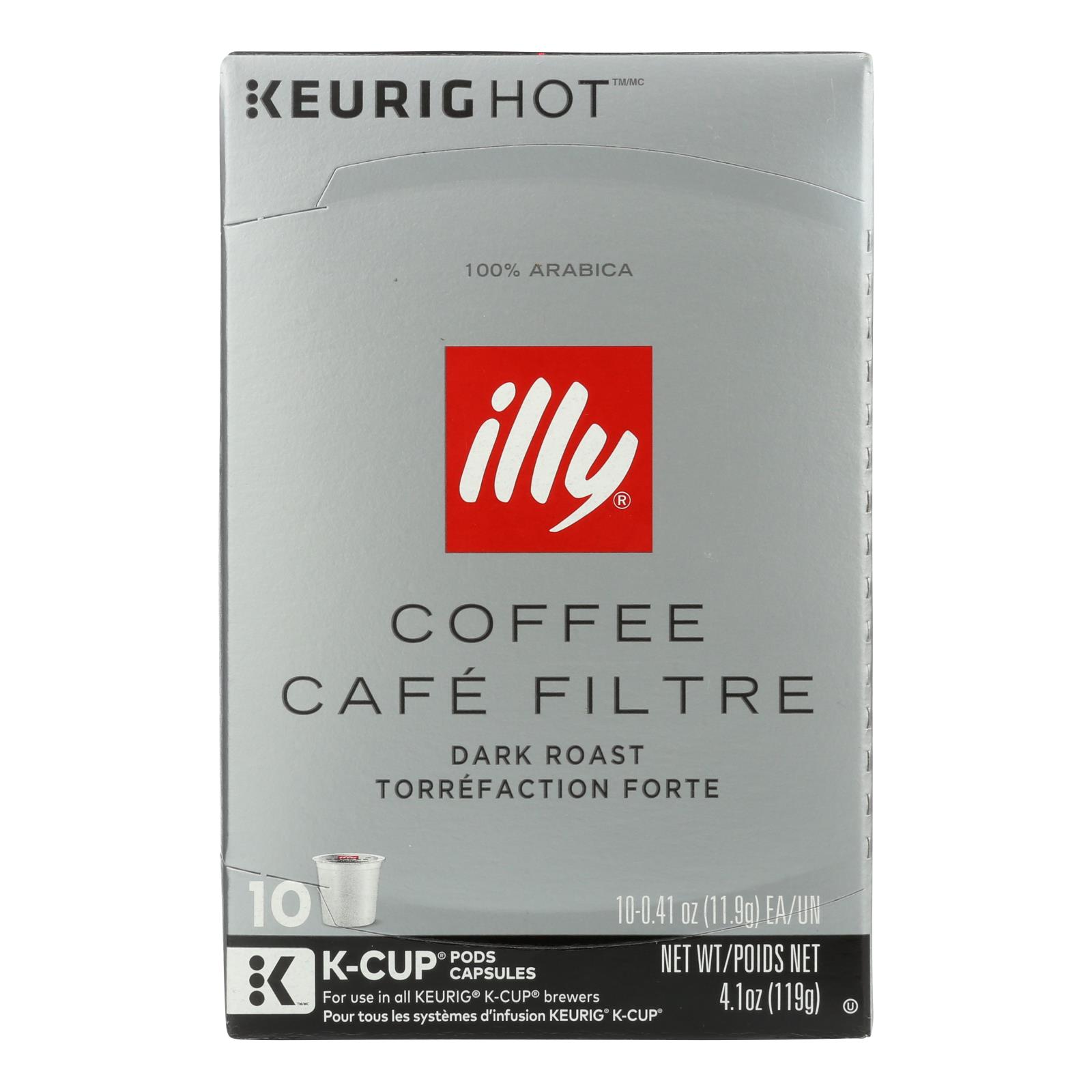 Illy Caffe Coffee, Kcups Black Dark Roasted, Case Of 6, 10 Count