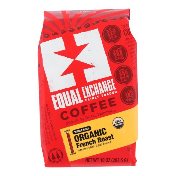 Equal Exchange Organic Whole Bean Coffee, French Roast, Case Of 6, 10 Oz.