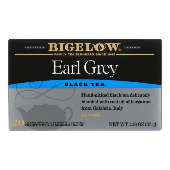 Bigelow Tea Earl Grey Black Tea, Case Of 6, 20 Bags