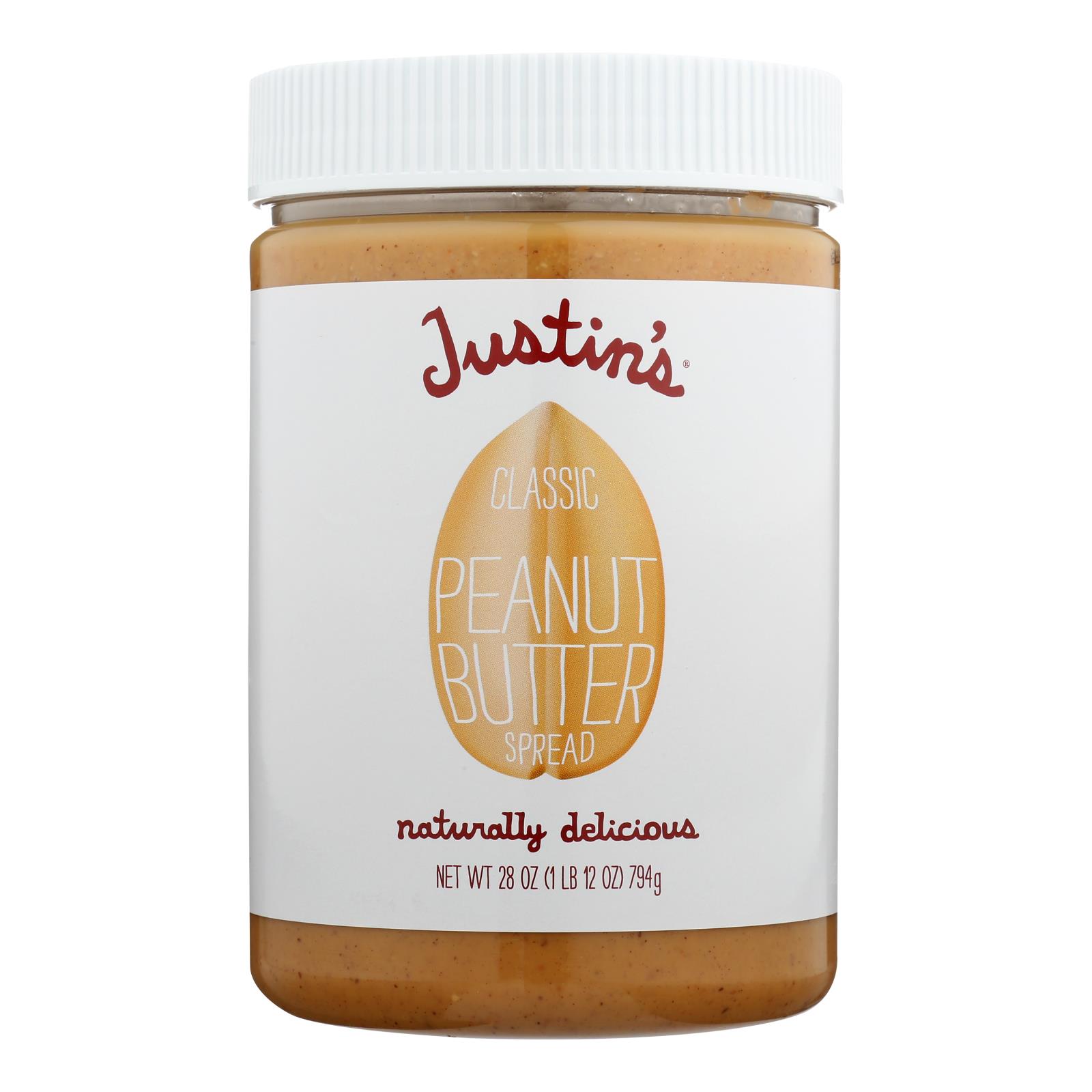 Justin's Nut Butter Peanut Butter, Classic, Case Of 6, 28 Oz.