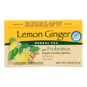 Bigelow Tea Herbal Tea, Plus Lemon Ginger, Case Of 6, 18 Bag