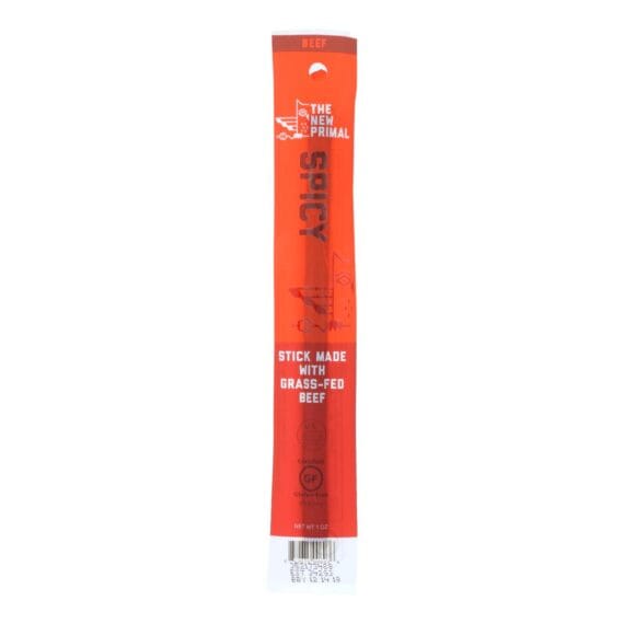 The New Primal Beef Sticks, Spicy, Case Of 20, 1 Oz.