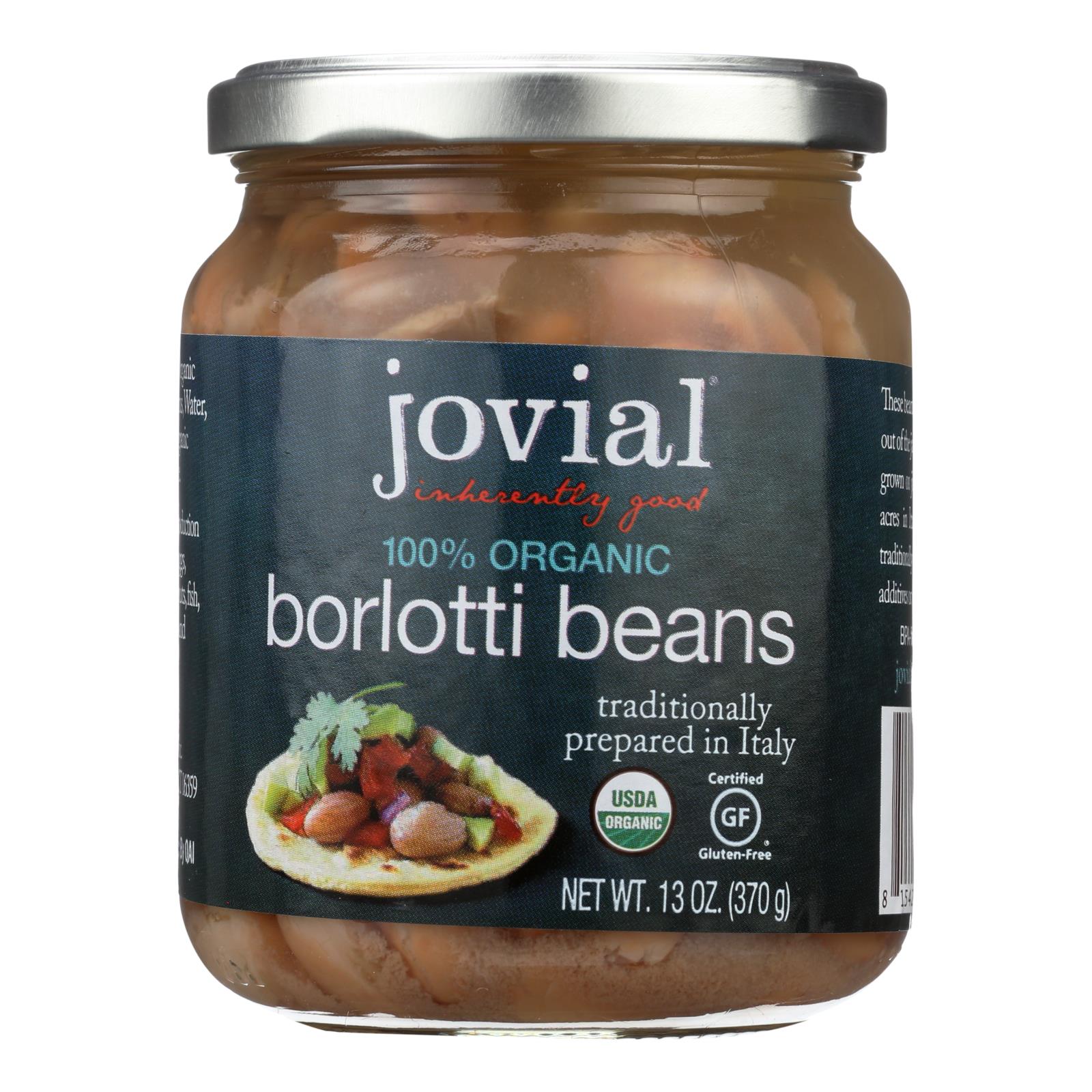 Jovial, 100 Percent Organic Borlotti Beans, Case Of 6, 13 Oz
