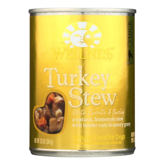 Wellness Pet Products Dog Food, Turkey With Barley And Carrots, Case Of 12, 12.5 Oz.