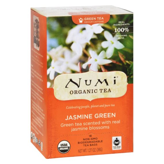 Numi Organic Tea Jasmine Green, 18 Tea Bags, Case Of 6 - Image 2