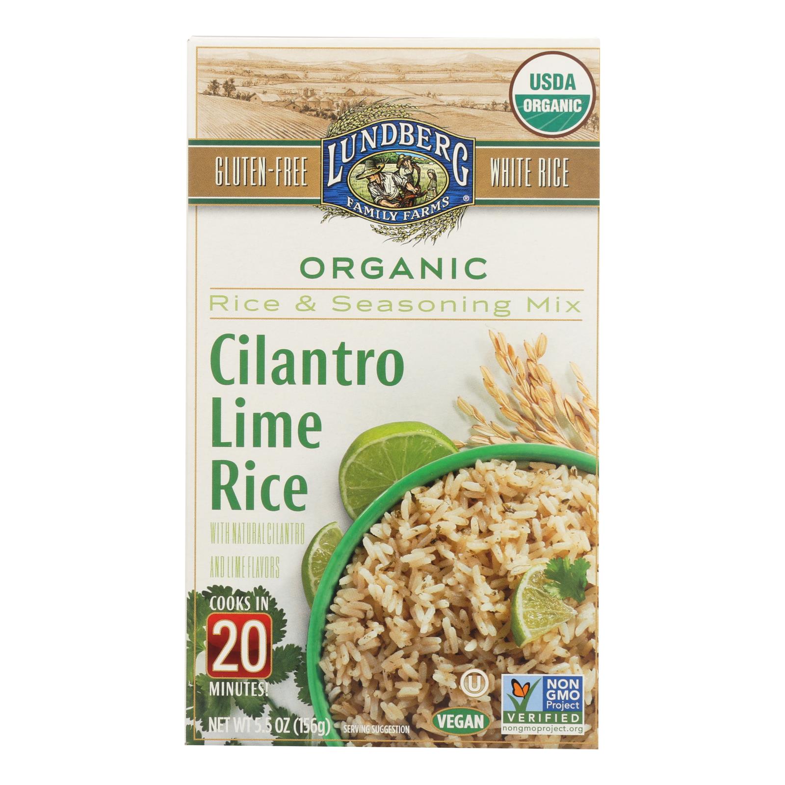 Lundberg Family Farms, Rice And Seasoning Mix, Cilantro Lime, Case Of 6, 5.50 Oz.