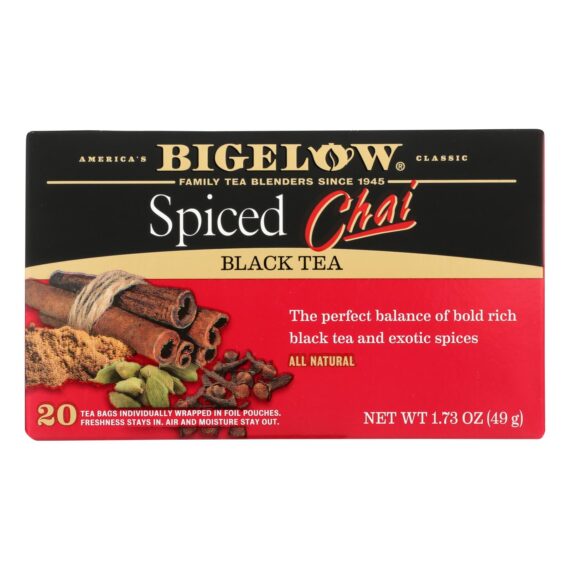 Bigelow Tea Black Tea, Spiced Chai, Case Of 6, 20 Bag