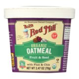 Bob's Red Mill, Oatmeal Cup, Organic Fruit And Seed, Gluten Free, Case Of 12, 2.47 Oz