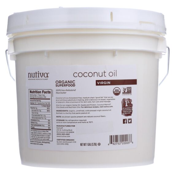 Nutiva Organic Coconut Oil, Extra Virgin, 1 Gal