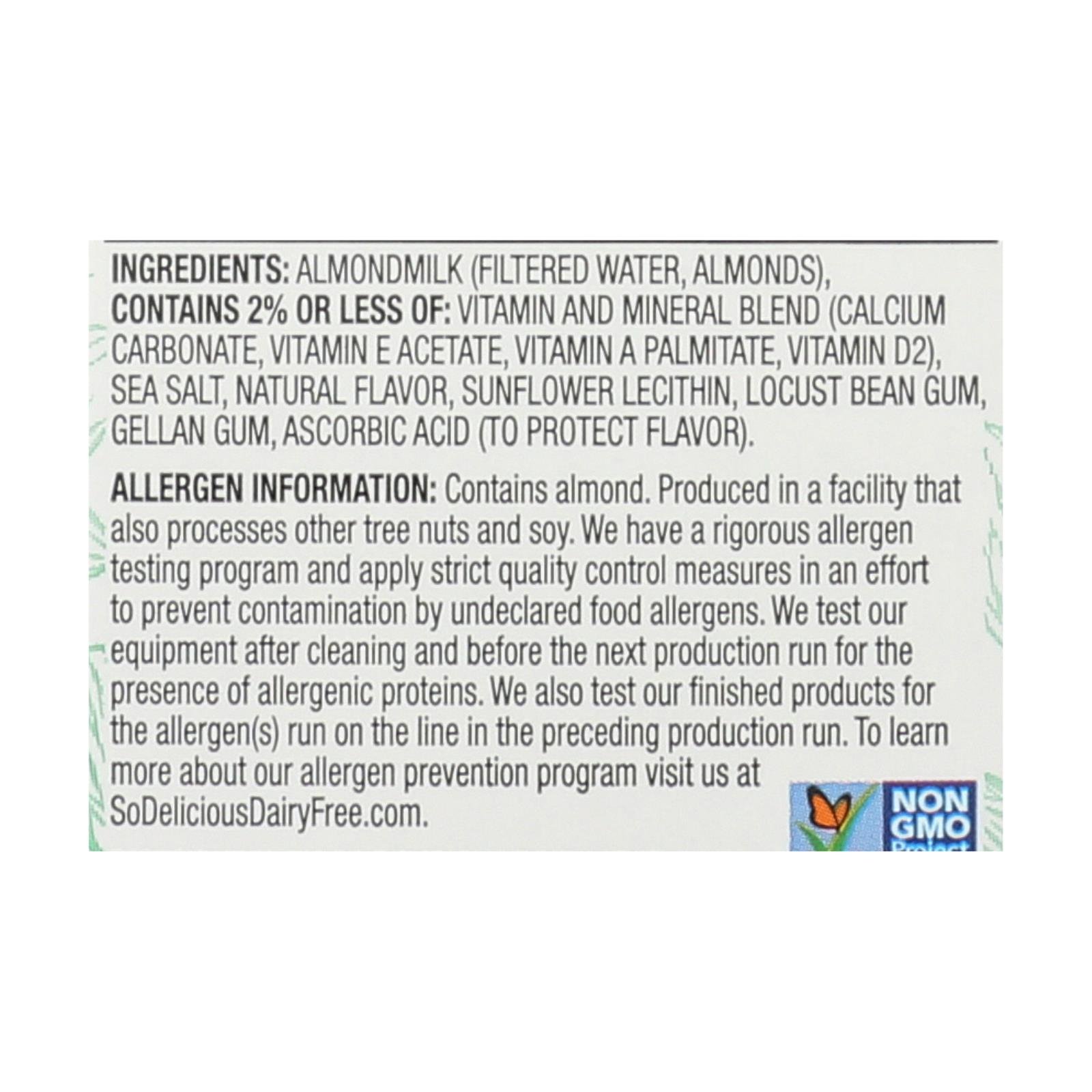 So Delicious Dairy Free Almond Milk Beverage,unsweetened, Case Of 6, 32 Fl Oz - Image 2