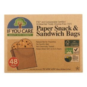 If You Care Bags, Snack And Sandwich, Paper, Unbleached, 48 Count, Case Of 12