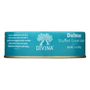 Divina, Dolmas Stuffed Grape Leaves, Case Of 12, 7 Oz.