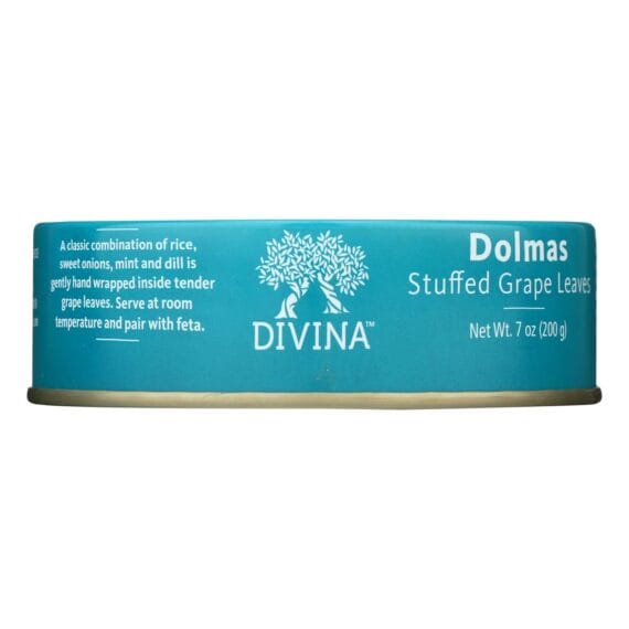 Divina, Dolmas Stuffed Grape Leaves, Case Of 12, 7 Oz.