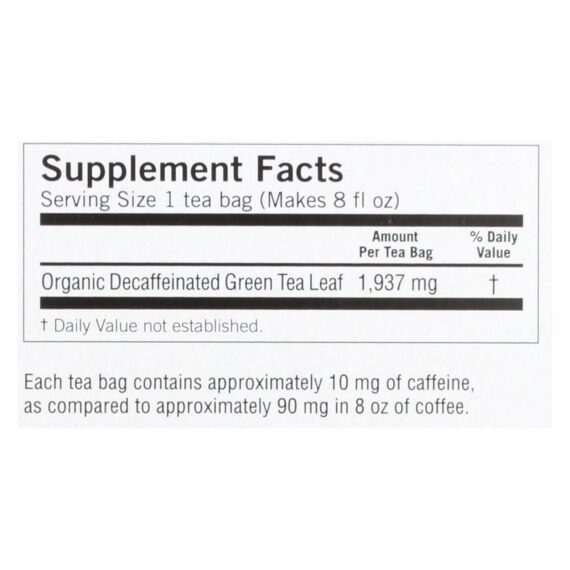 Yogi Organic Green Tea Caffeine Free, 16 Tea Bags, Case Of 6 - Image 2