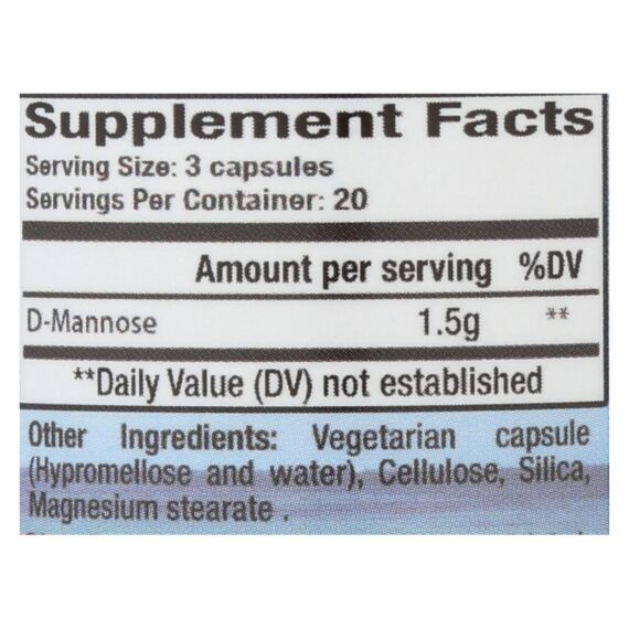 Cleartract D-mannose Formula, 500 Mg, 60 Capsules - Image 2