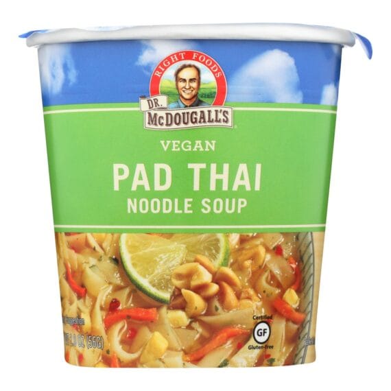 Dr. Mcdougall's Vegan Pad Thai Noodle Soup Big Cup, Case Of 6, 2 Oz.