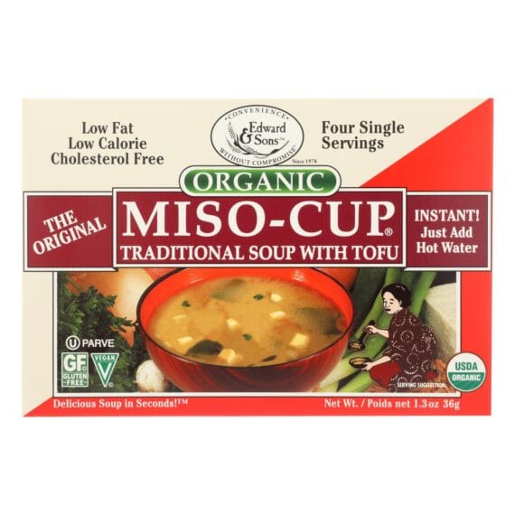 Edward And Sons Organic Traditional Miso, Cup, Case Of 12, 1.3 Oz.