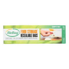Biobag, Resealable Food Storage Bags, Case Of 12, 20 Count