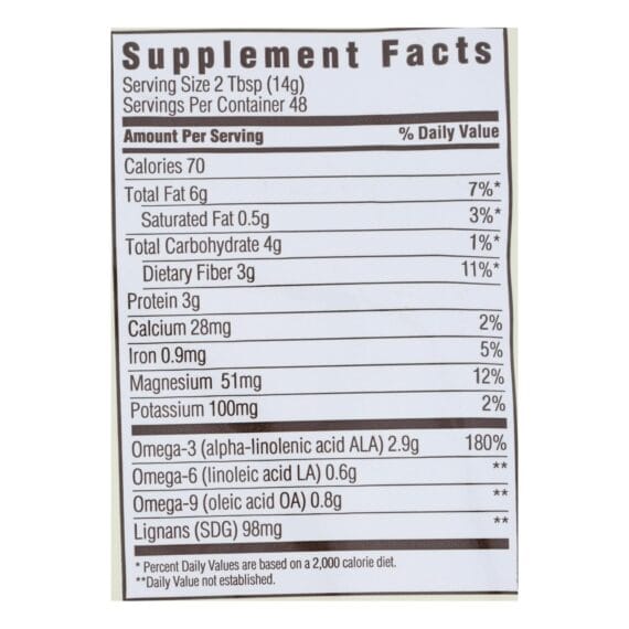 Spectrum Essentials Flaxseed, Organic, Ground, Premium, 24 Oz - Image 3