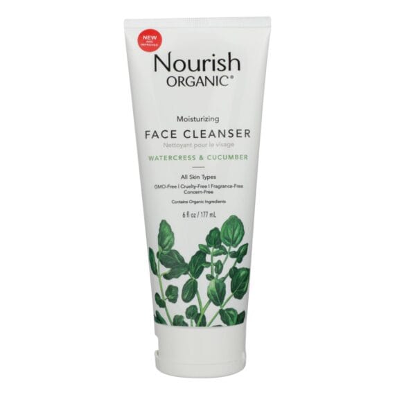 Nourish Organic Face Cleanser, Moisturizing Cream Cucumber And Watercress, 6 Oz