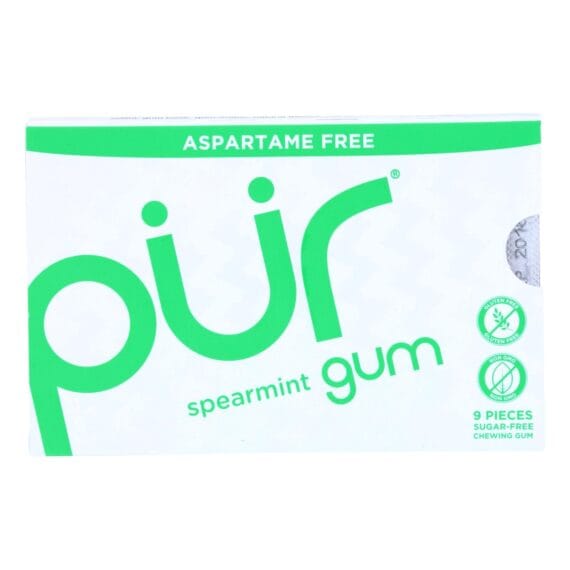 Pur Gum, Spearmint, Aspartame Free, 9 Pieces, 12.6 G, Case Of 12