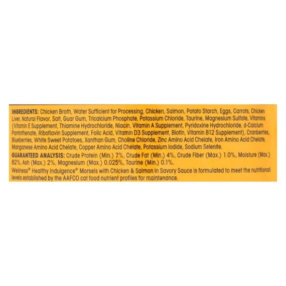 Wellness Pet Products Cat Food, Morsels With Chicken And Salmon In Savory Sauce, Case Of 24, 3 Oz. - Image 2