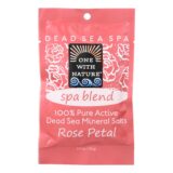 One With Nature Spa Blend Rose Petal Dead Sea Mineral Bath, Salt, Case Of 6, 2.5 Oz.