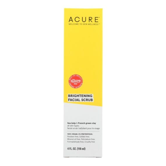Acure, Brightening Facial Scrub, Argan Extract And Chlorella, 4 Fl Oz.