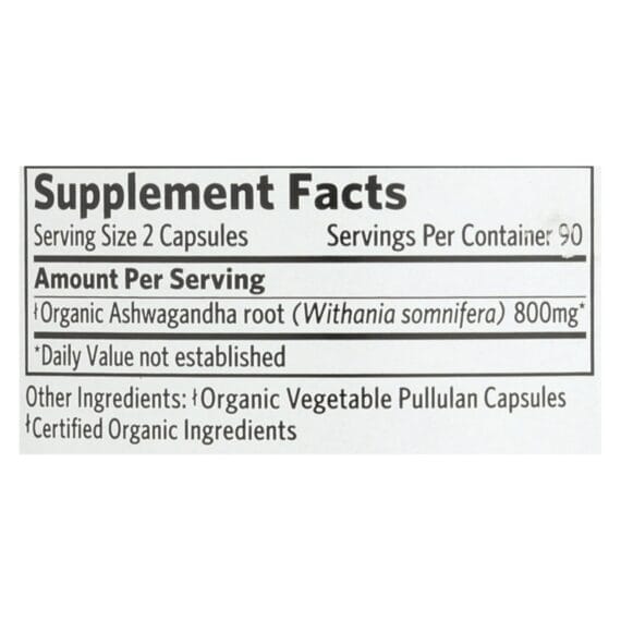 Organic India Ashwagandha Capsules, Bottle, 180 Vege Capsules - Image 2