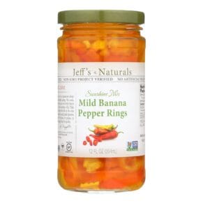 Jeff's Natural Banana Pepper, Mild, Sliced, Case Of 6, 12 Fl Oz
