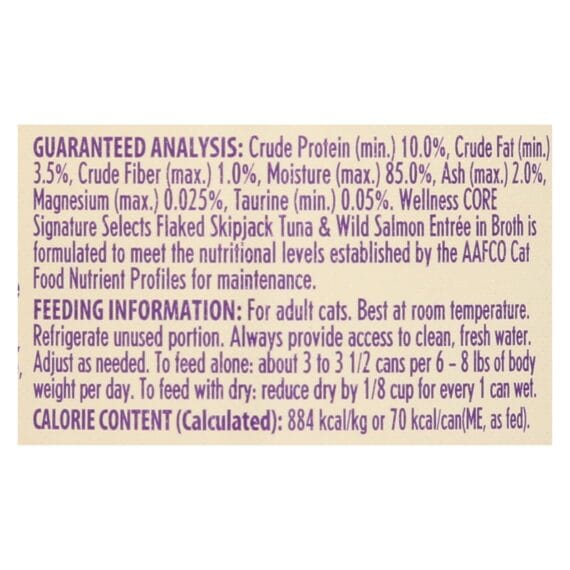 Wellness Pet Products, Signature Selects Cat Food, Skipjack Tuna And Wild Salmon Entree In Broth, Case Of 12, 2.8 Oz. - Image 2
