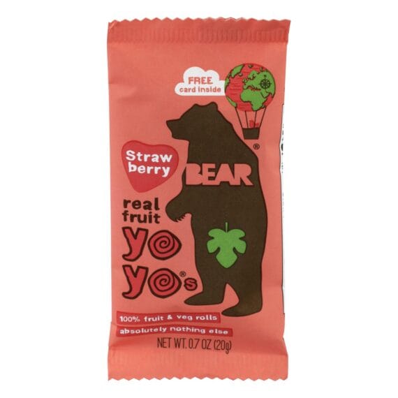 Bear Real Fruit Yoyos, Strawberry, Case Of 6, 3.5 Oz.