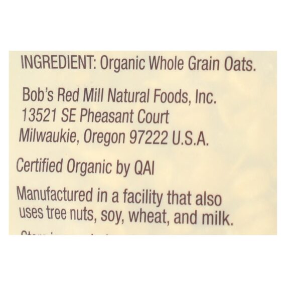 Bob's Red Mill, Organic Old Fashioned Rolled Oats, Case Of 4-16 Oz - Image 2