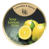 Cavendish And Harvey Fruit Drops Tin, Sour Lemon, 5.3 Oz, Case Of 12