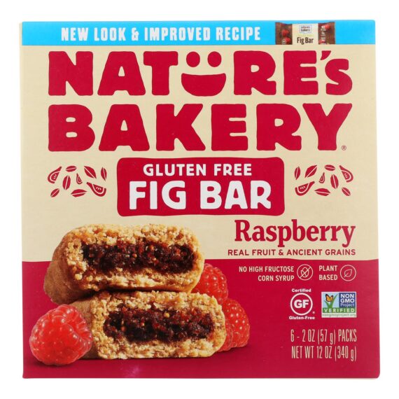 Nature's Bakery Gluten Free Fig Bar, Raspberry, Case Of 6, 2 Oz.