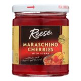Reese Red Maraschino Cherries With Stems, Case Of 12, 10 Oz.