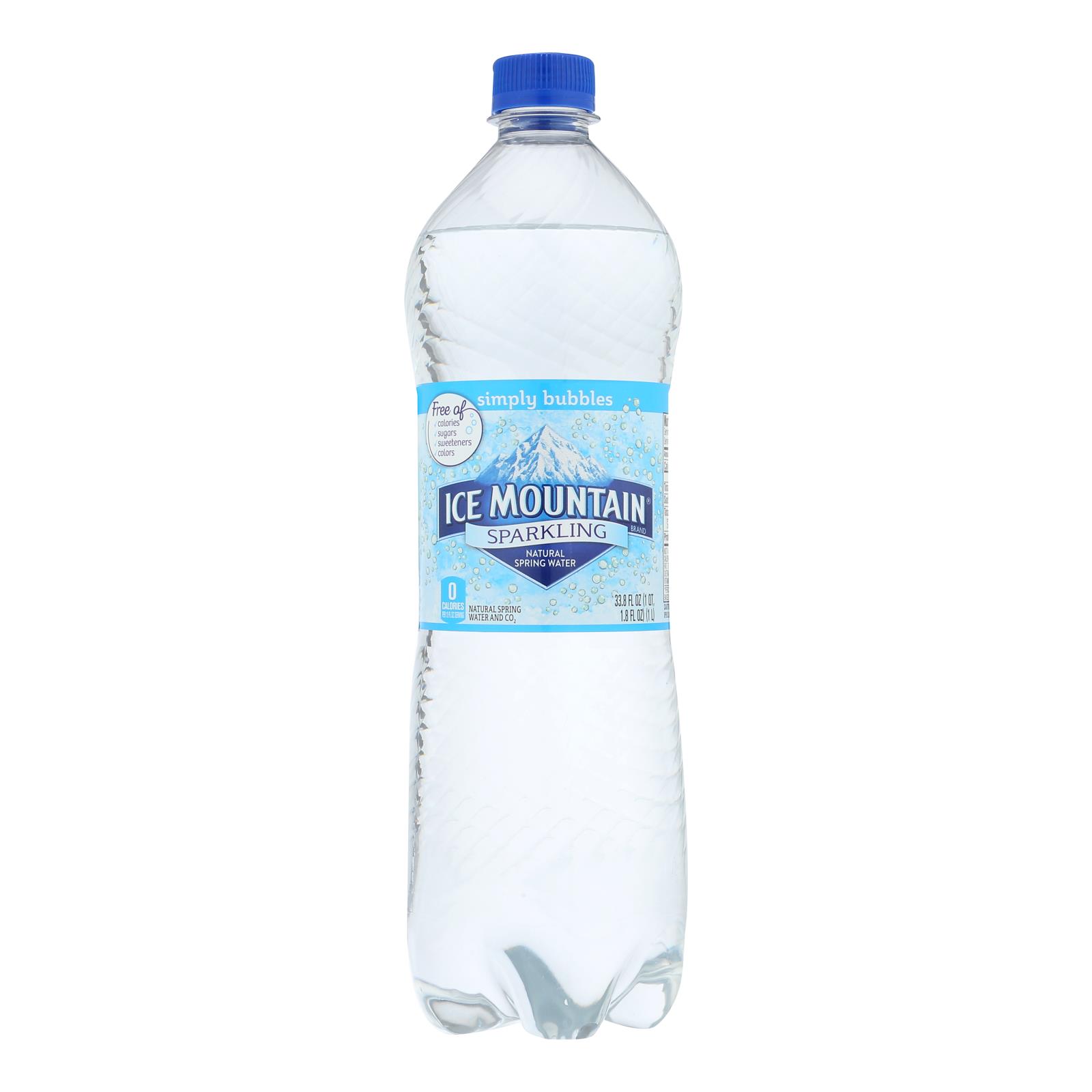 Ice Mountain, Sparkling Water, Simply Bubbles, Case Of 12, 33.8 Fl Oz.