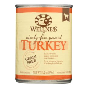 Wellness Pet Products Canned Dog Food,95% Turkey, Case Of 12, 13.2 Oz