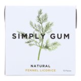 Simply Gum All Natural Gum, Fennel Licorice, Case Of 12, 15 Count