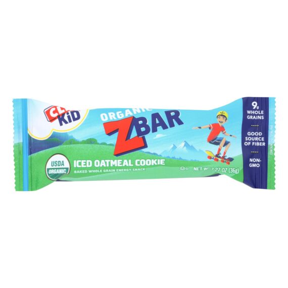 Clif Bar Organic Clif Kid Zbar, Iced Oatmeal Cookie, Case Of 18, 1.27 Oz Bars