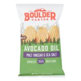 Boulder Canyon, Kettle Chips, Malt Vinegar And Sea Salt, Case Of 12, 5.25 Oz.