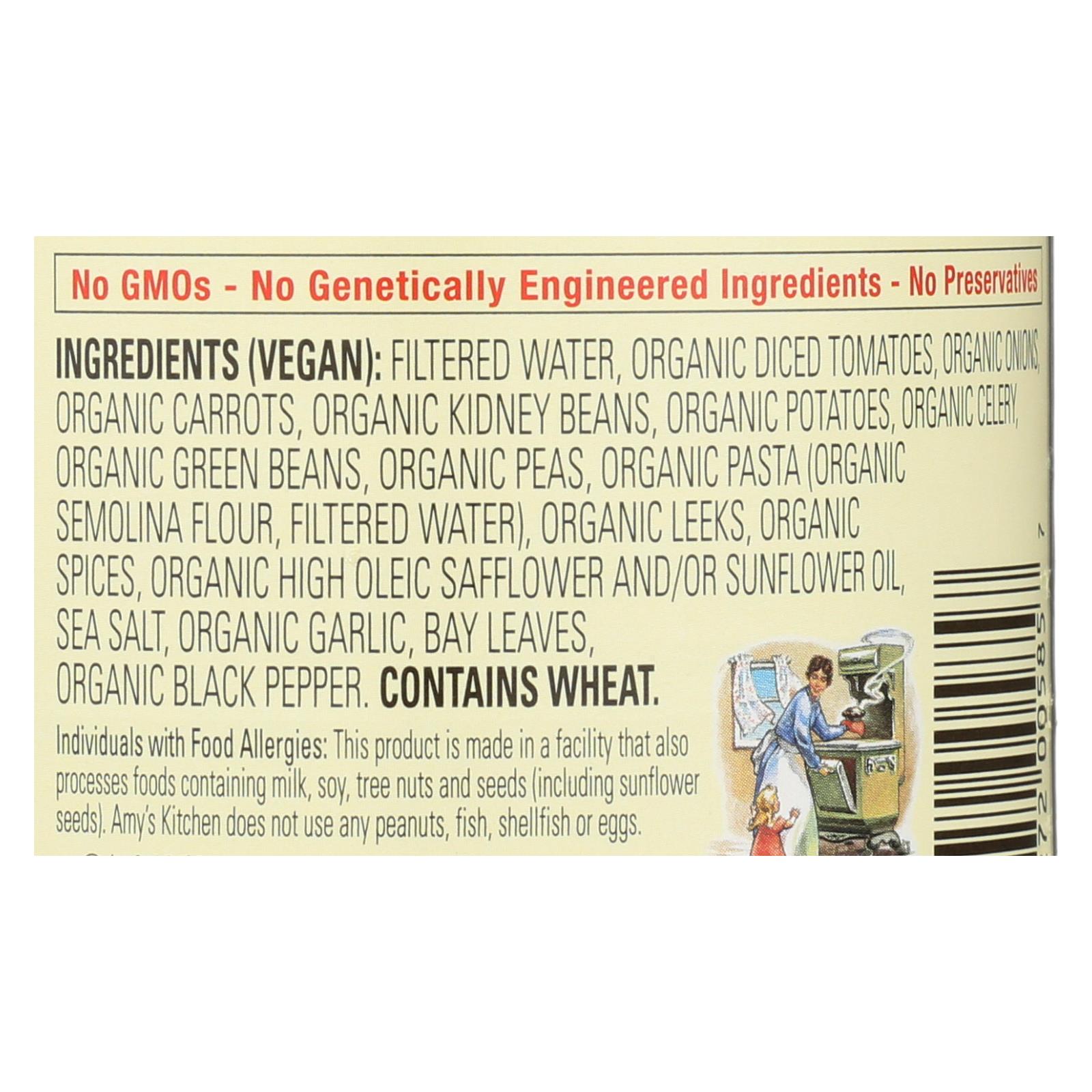 Amy's, Organic Low Sodium Minestrone Soup, Case Of 12, 14.1 Oz - Image 2