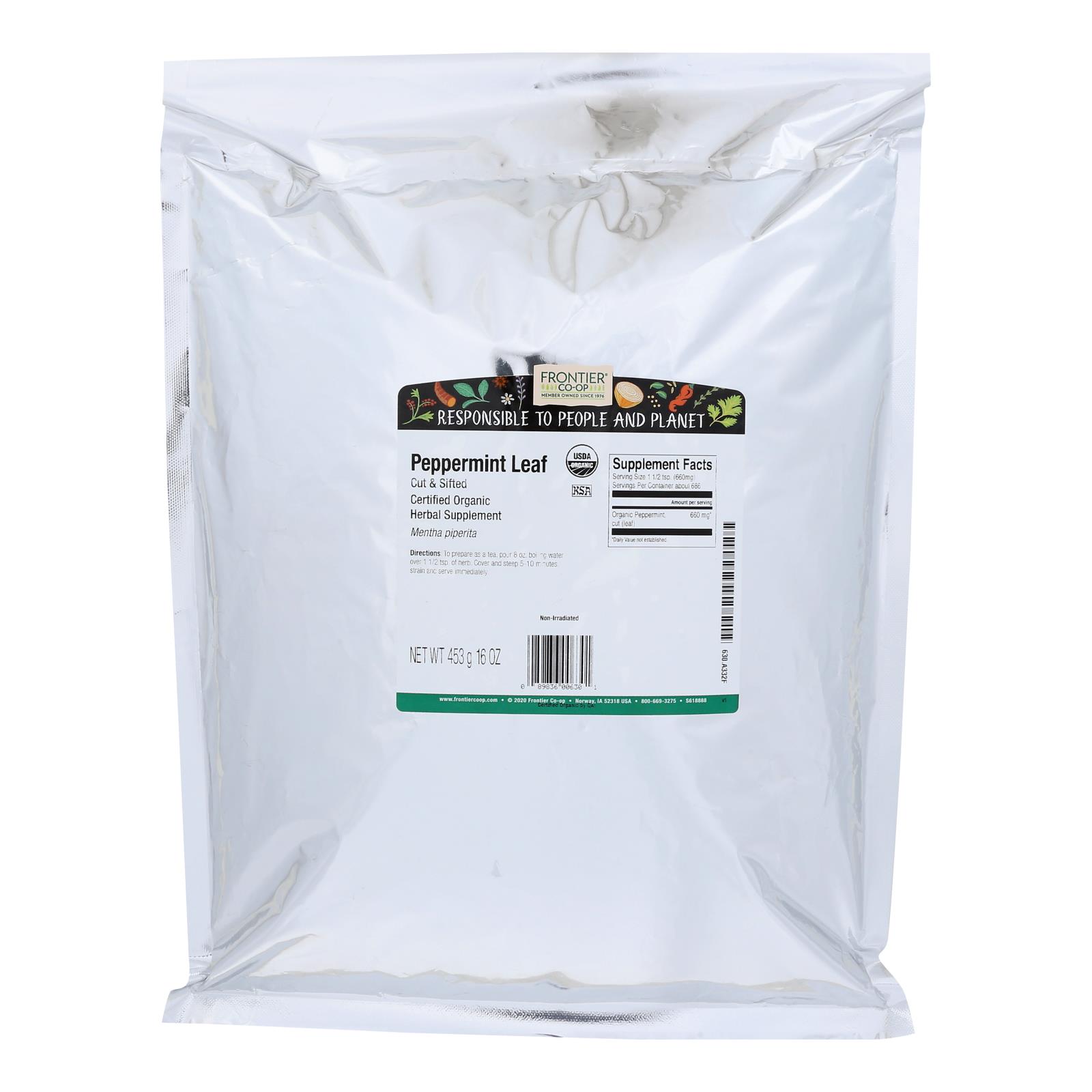 Frontier Herb Peppermint Leaf Organic Cut And Sifted, Single Bulk Item, 1lb - Image 2