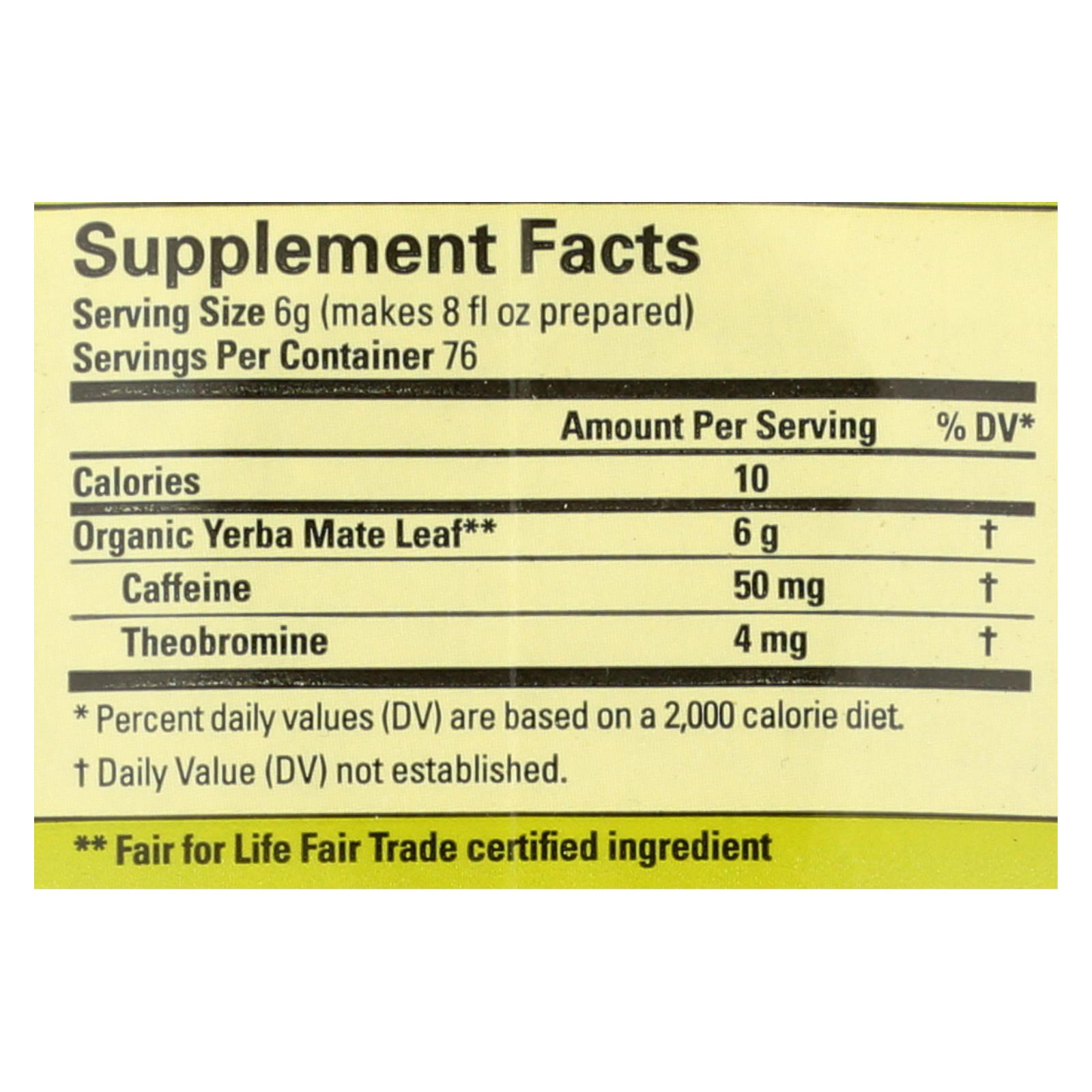 Ecoteas Organic Loose Yerba Mate, Traditional Cut, Case Of 6, 1 Lb. - Image 2