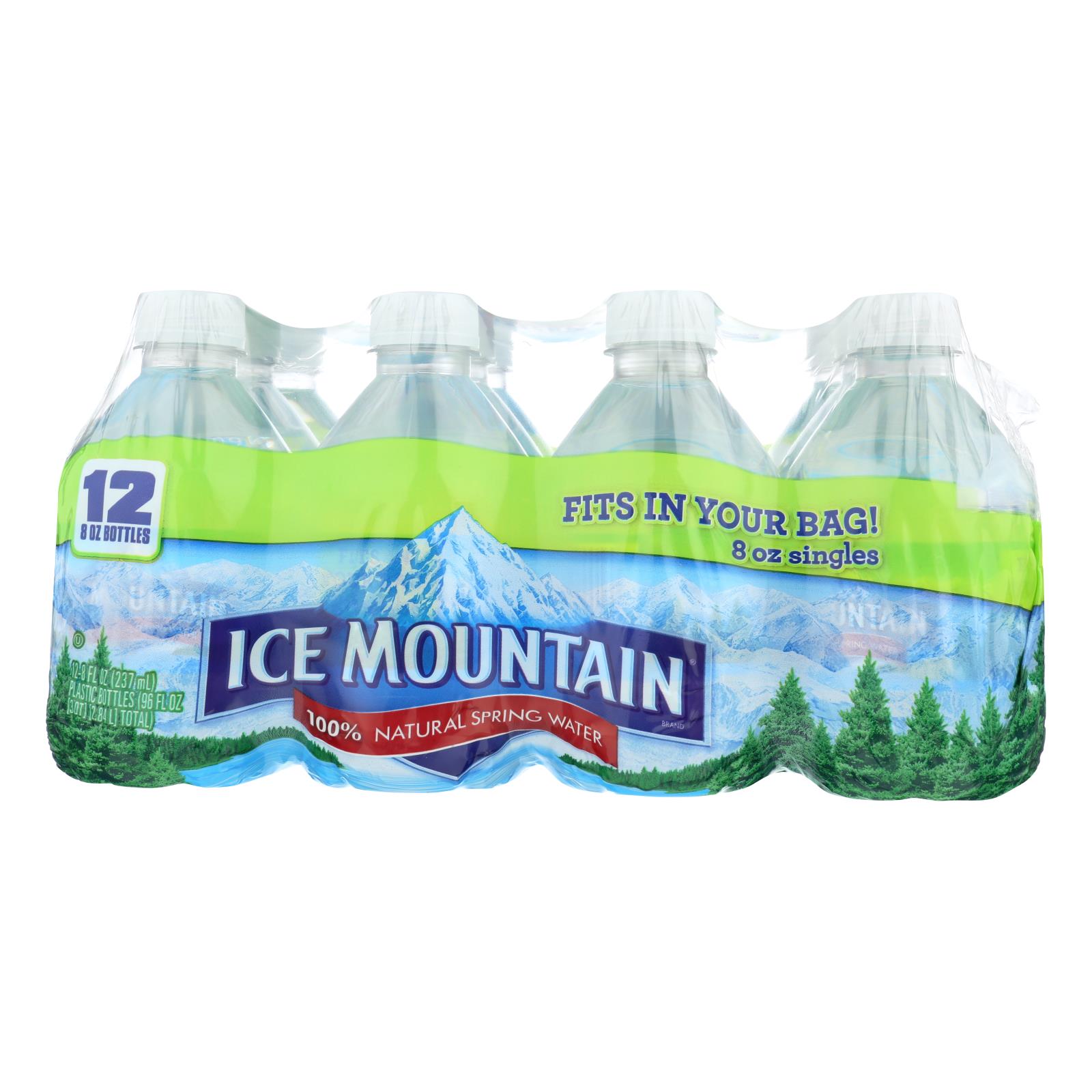 Ice Mountain, Natural Spring Water, Case Of 4, 12/8 Fl Oz.