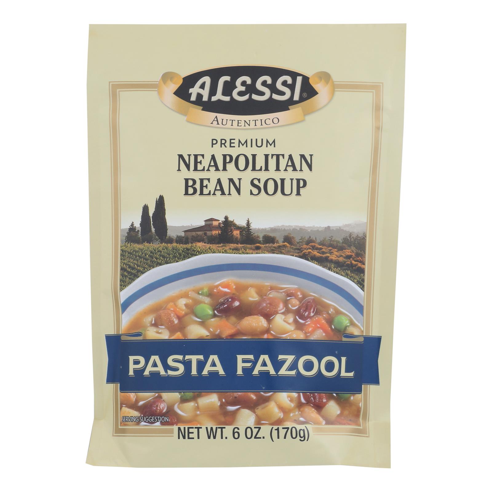 Alessi, Neapolitan Bean Soup, Pasta Fazool, Case Of 6, 6 Oz.