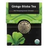 Buddha Teas, Organic Tea, Gingko Biloba, Case Of 6, 18 Count