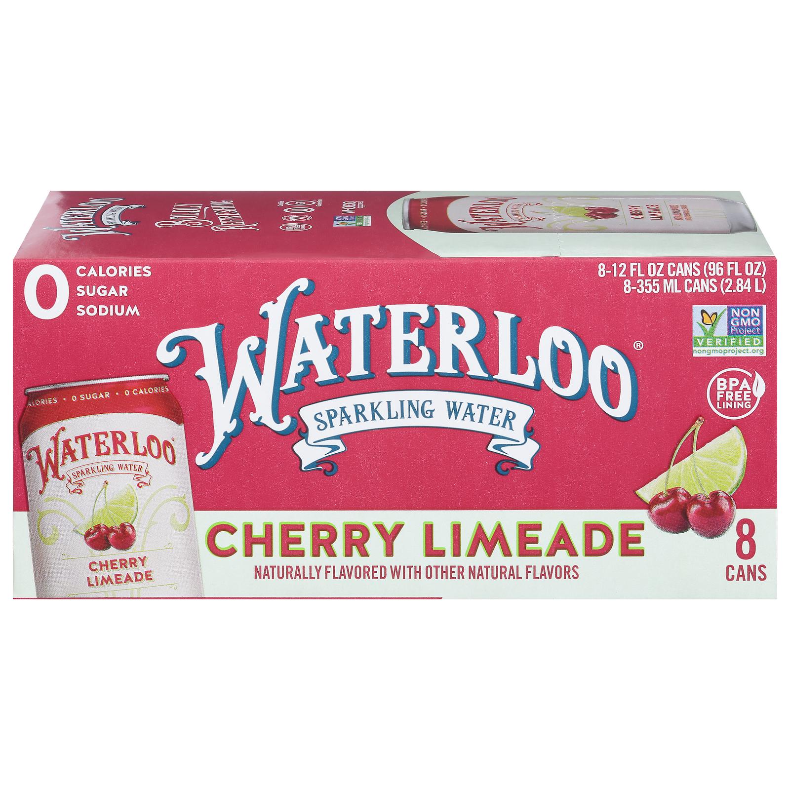 Waterloo - Spk Water Cherry Limeade - Case Of 3-8-12 Fz