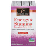 Bravo Teas And Herbs, Tea, Energy And Stamina, 20 Bag